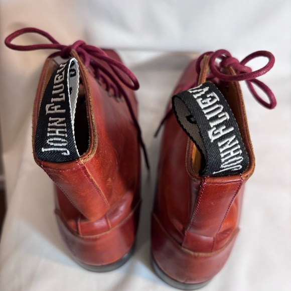 JOHN FLUEVOG Sz 9 The Gateway Lace Up Boots Leather Cognac Made in Vietnam - Picture 13 of 16